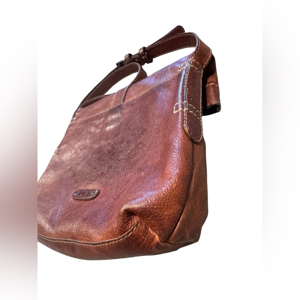 FRYE Artisan Red Leather Fold Over Crossbody Bag Purse - Picture 11 of 16